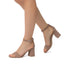 Sandali taupe in pelle scamosciata da donna con tacco a blocco 7 cm Primopiano, Donna, SKU w042000845, Immagine 0